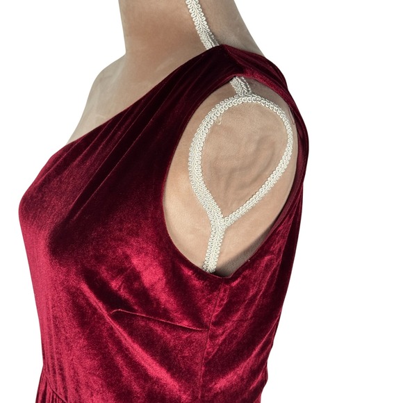 Baltic Born Tatiana Velvet Maxi Dress Merlot Formal Gown Party Evening Sz Lg - Picture 7 of 13